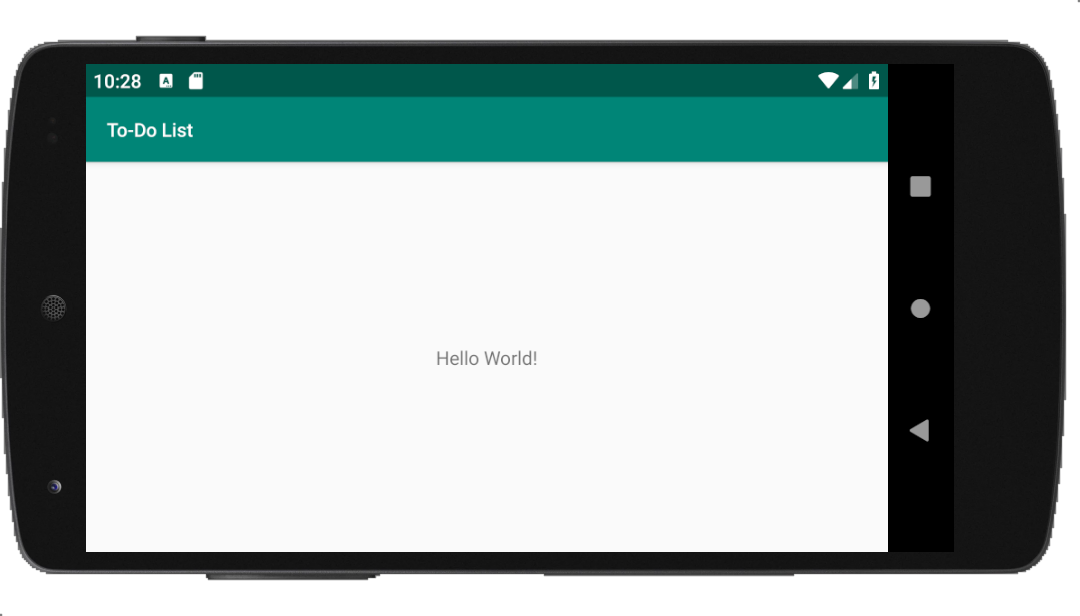 Running the Hello World Android app.