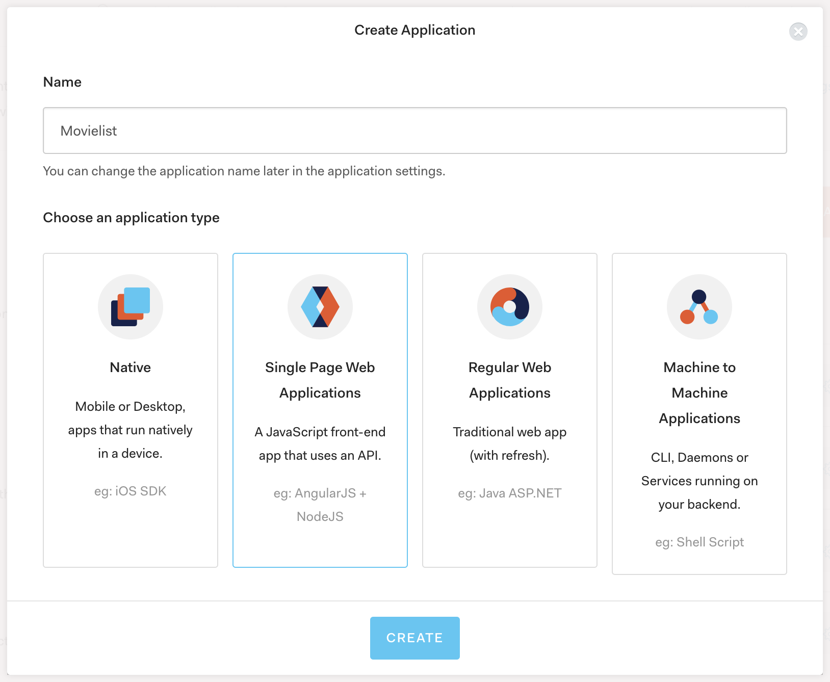 Creating an Auth0 application