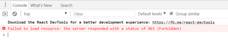 Forbidden error on developer tools