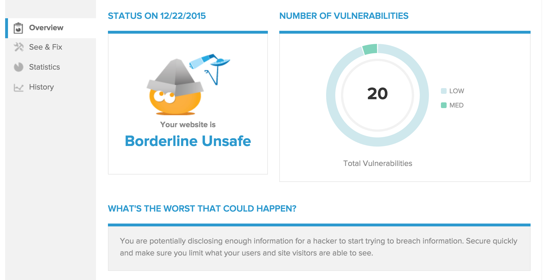 Tinfoil Security Dashboard