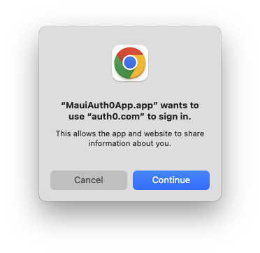 Warning dialog for the MAUI app