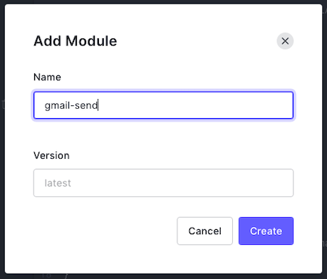 The “Add Module” dialog box.