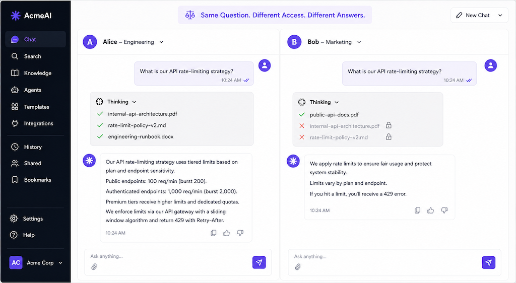Secure RAG for AI Agents (chat with my data)