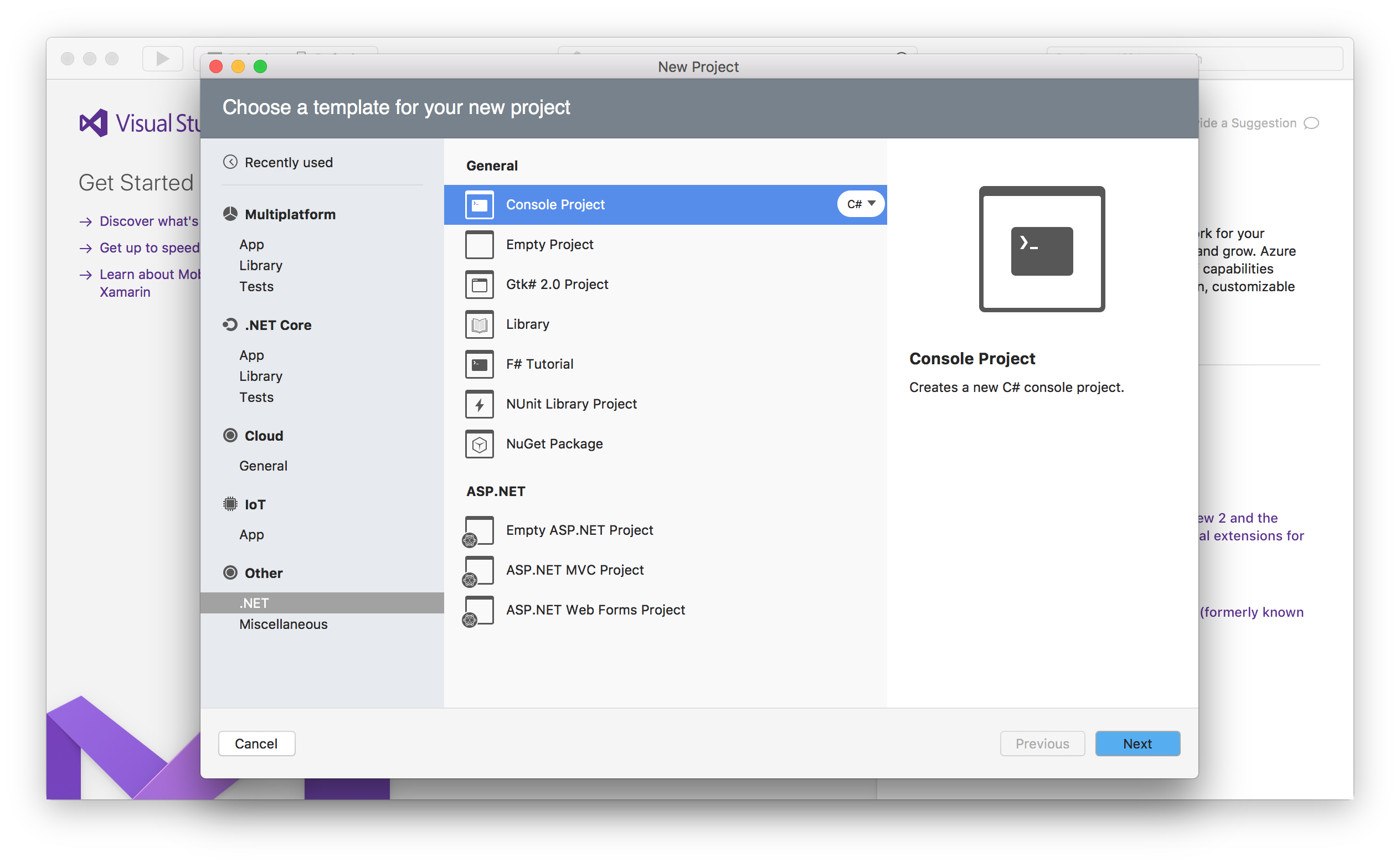 Creating a Nancy project on Visual Studio