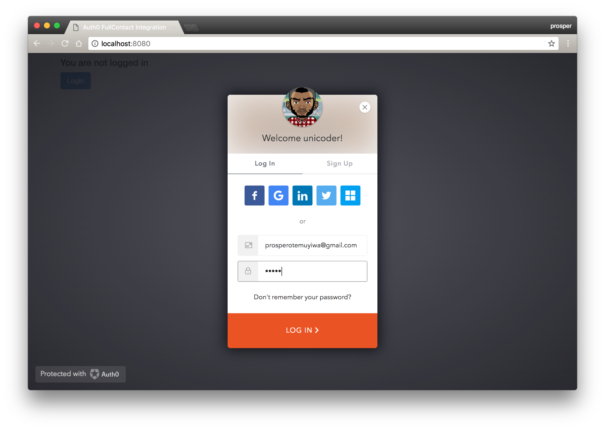 Auth0 Login Widget