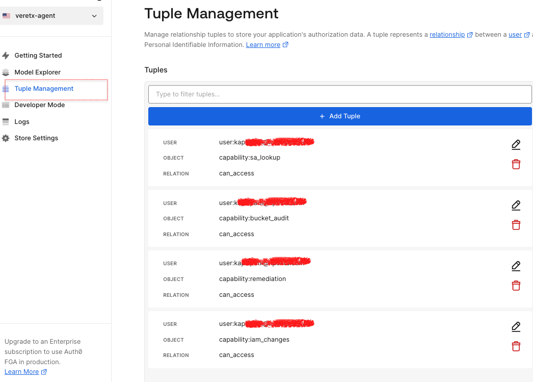 Tuple Management Dashboard