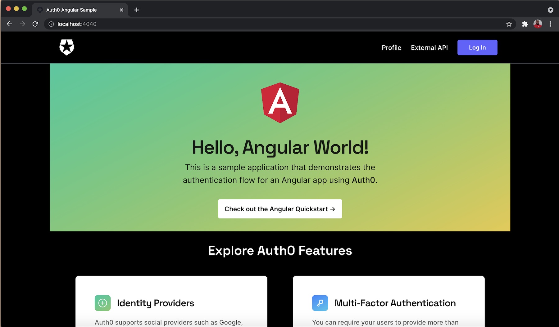 Angular Demo App Page