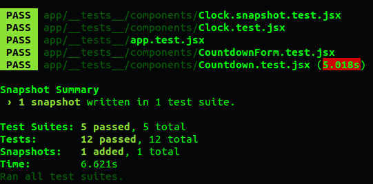 Jest Snapshot Test