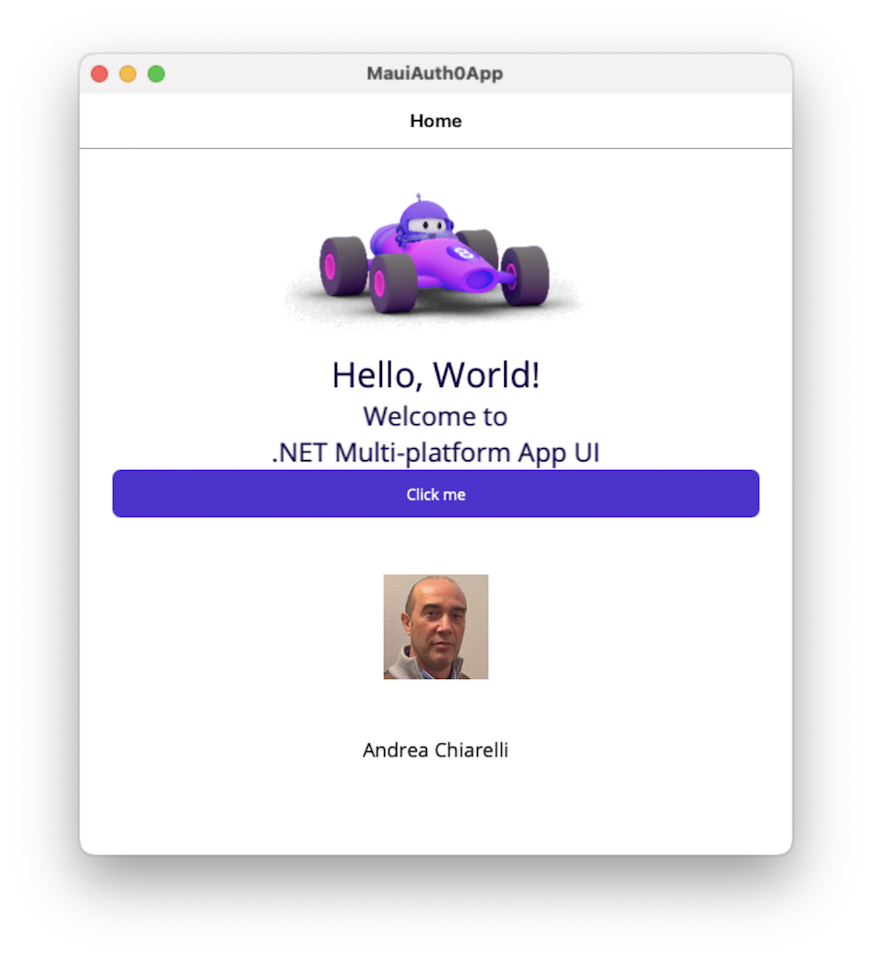 MAUI app with user profile