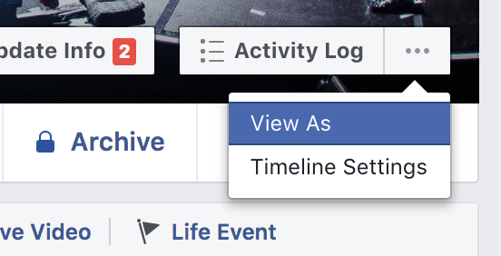 Facebook View As feature.