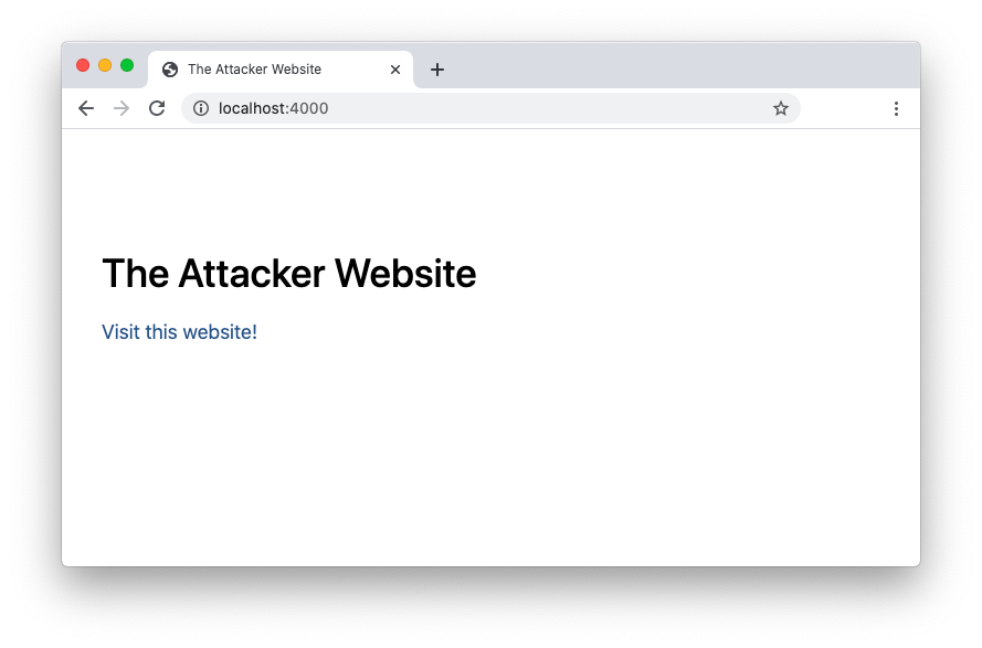 The CSRF attacker website