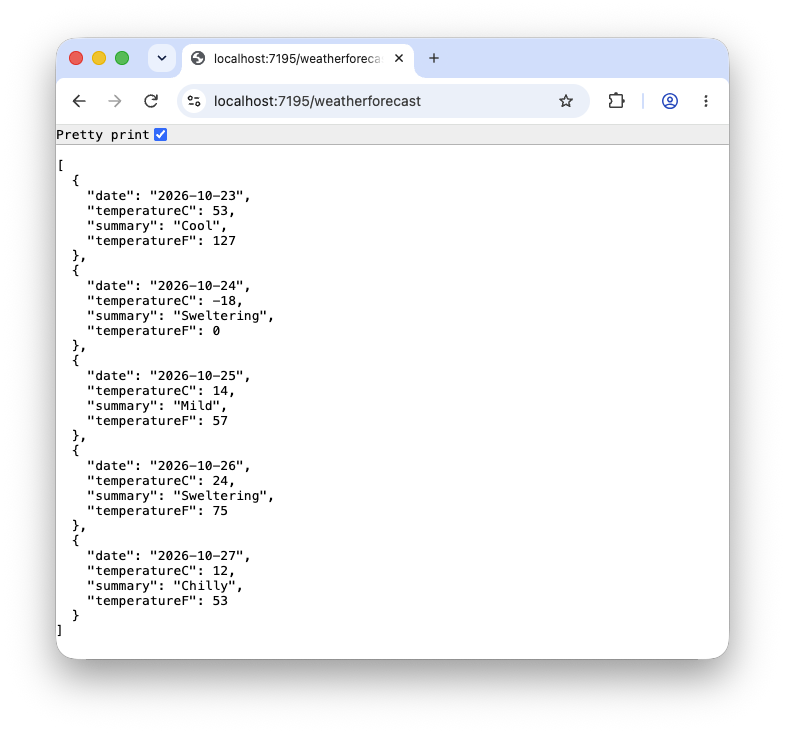 Minimal web API endpoint