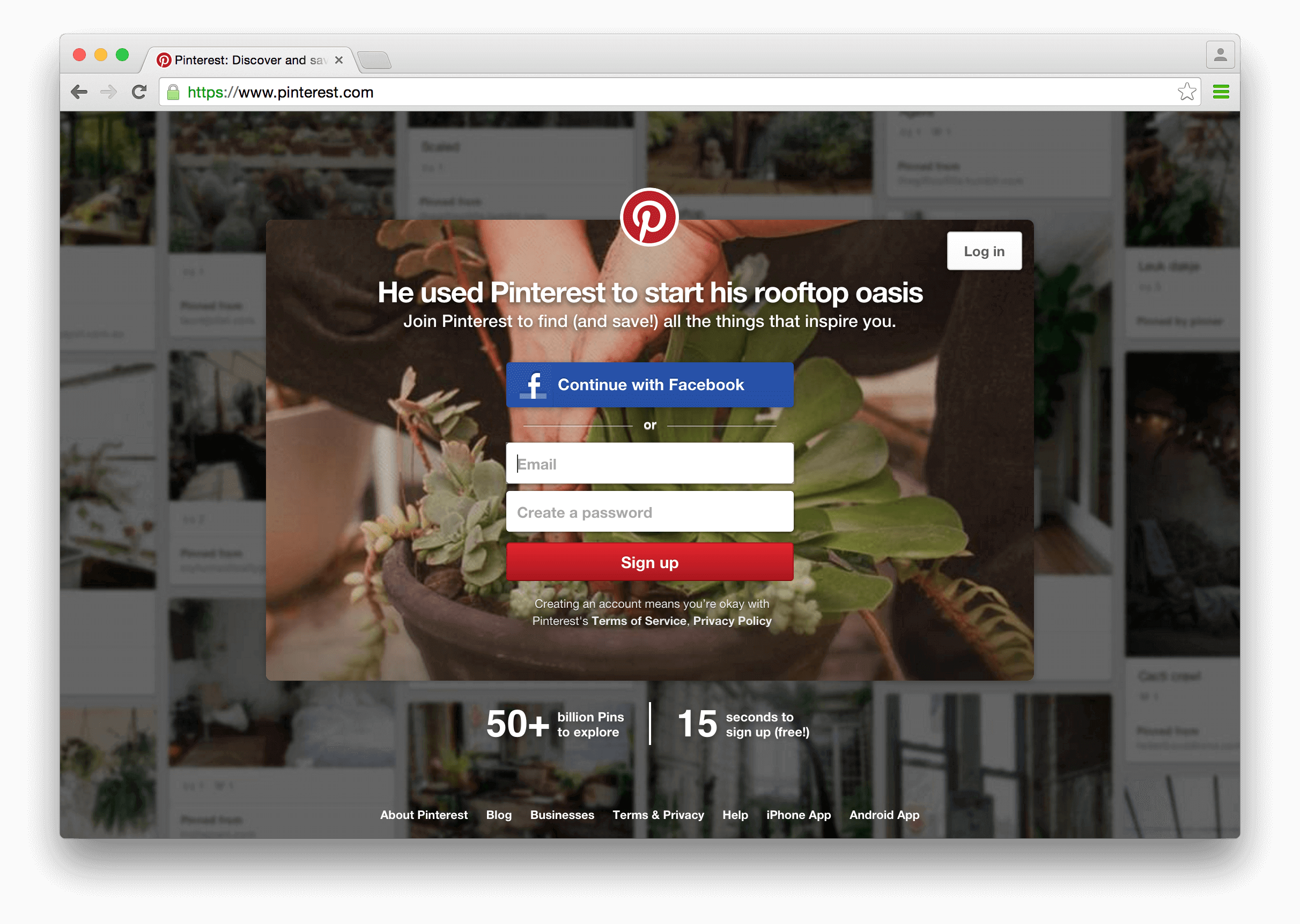 Pinterest Social Login