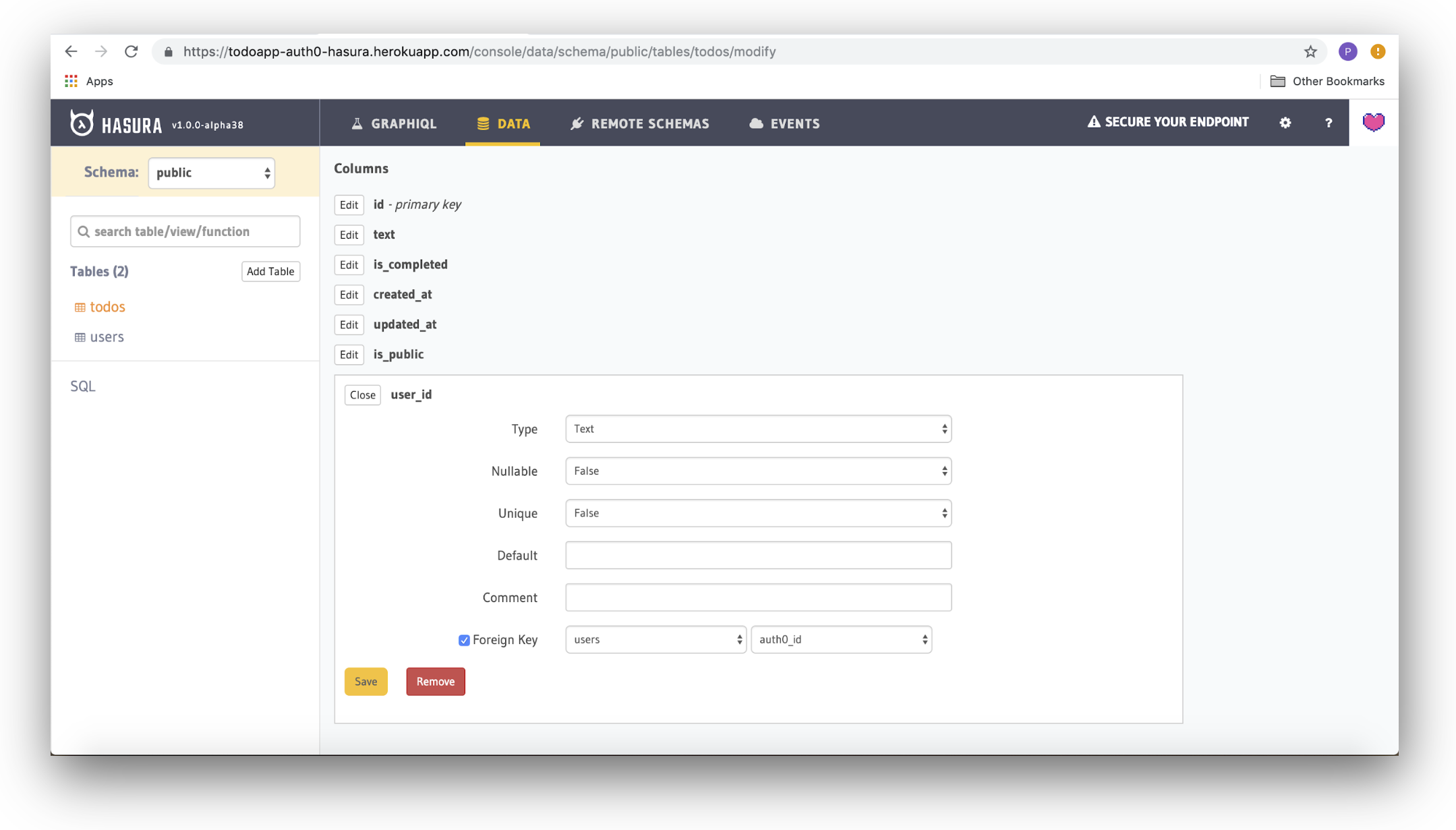 Adding a text-based foreign key