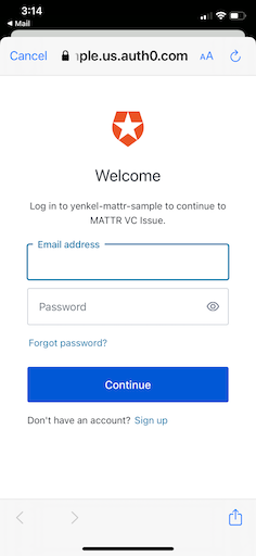 Auth0 hosted login page