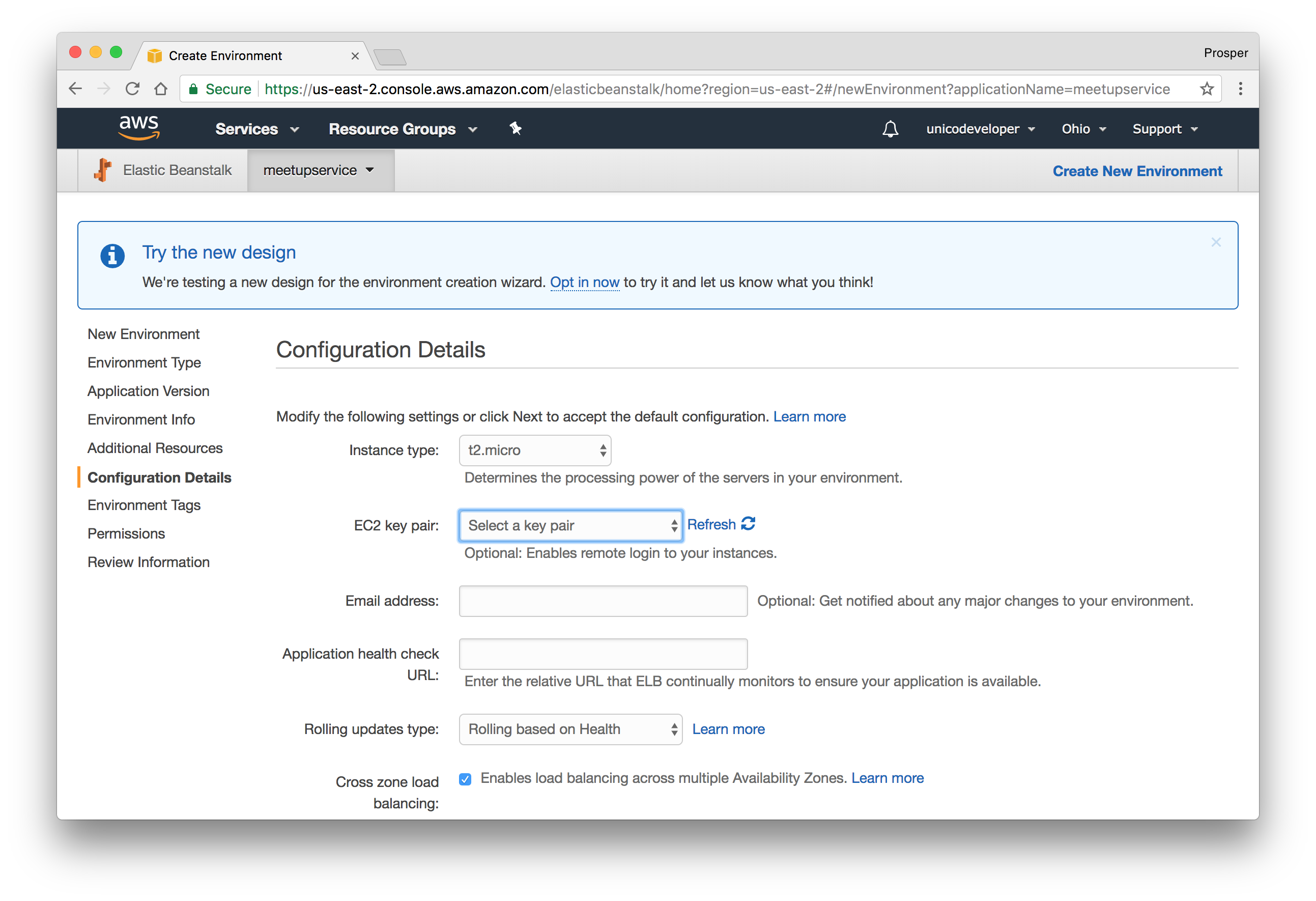 Configuration details