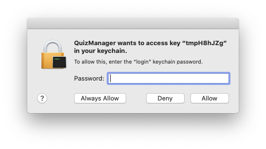 Keychain message issue in Mac