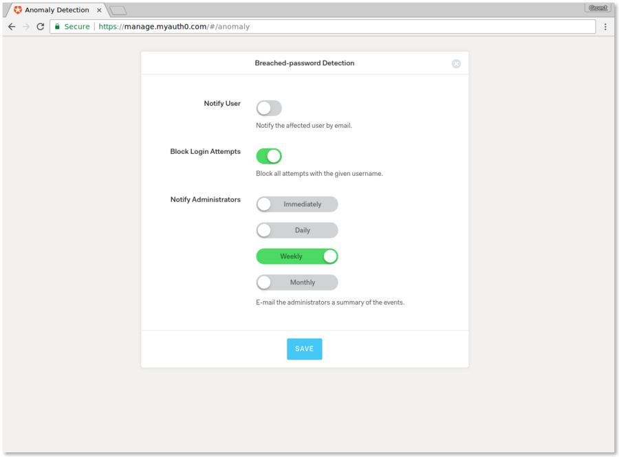 Breached-password anomaly detection with Auth0