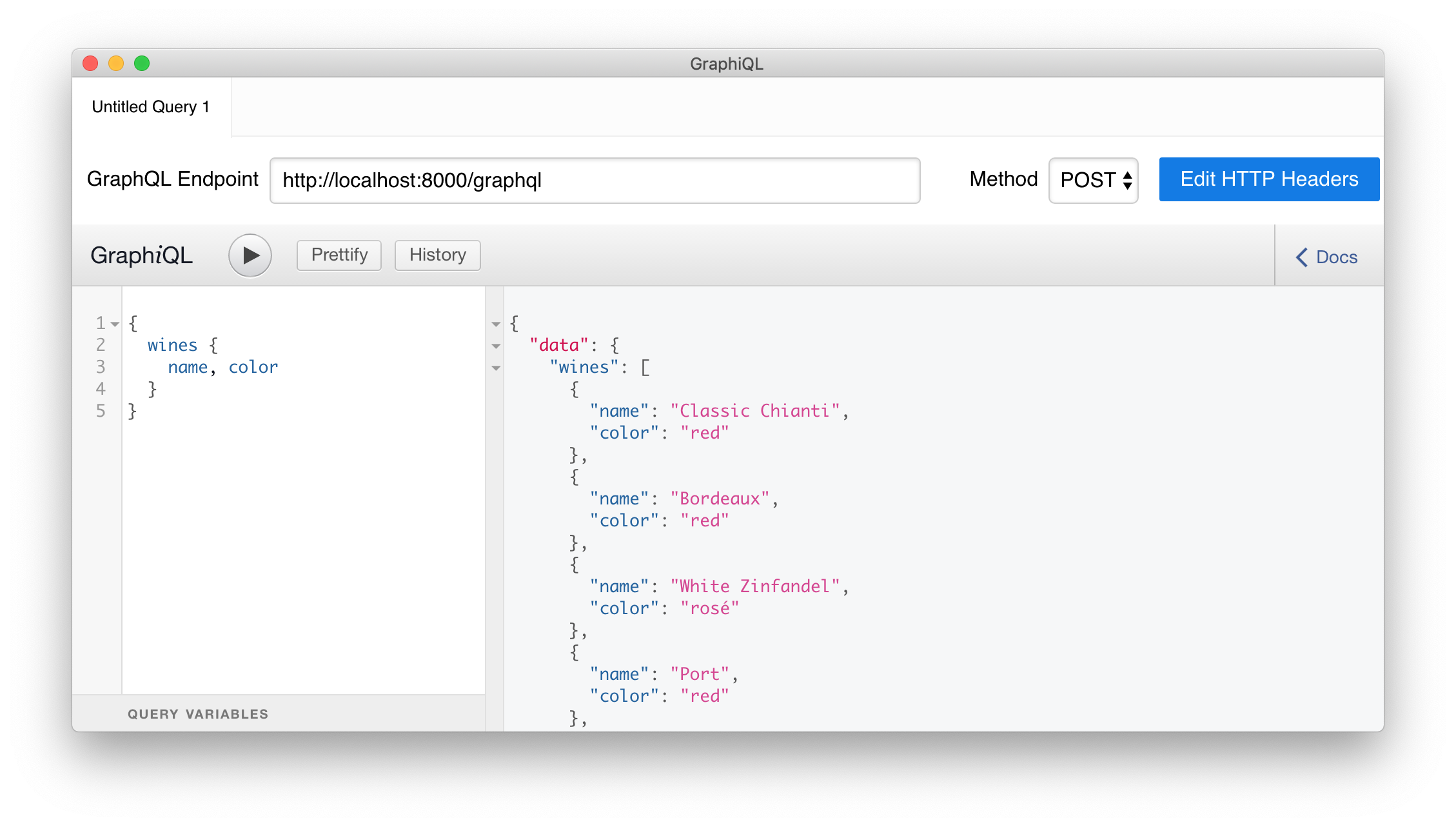 Issuing your first query to your Laravel and GraphQL API.