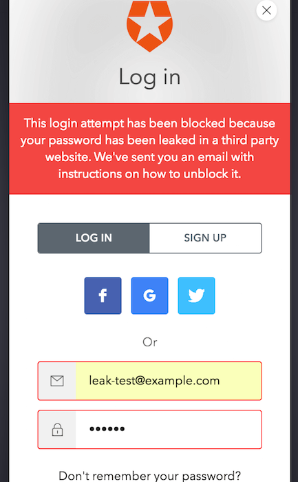Password Breach Block