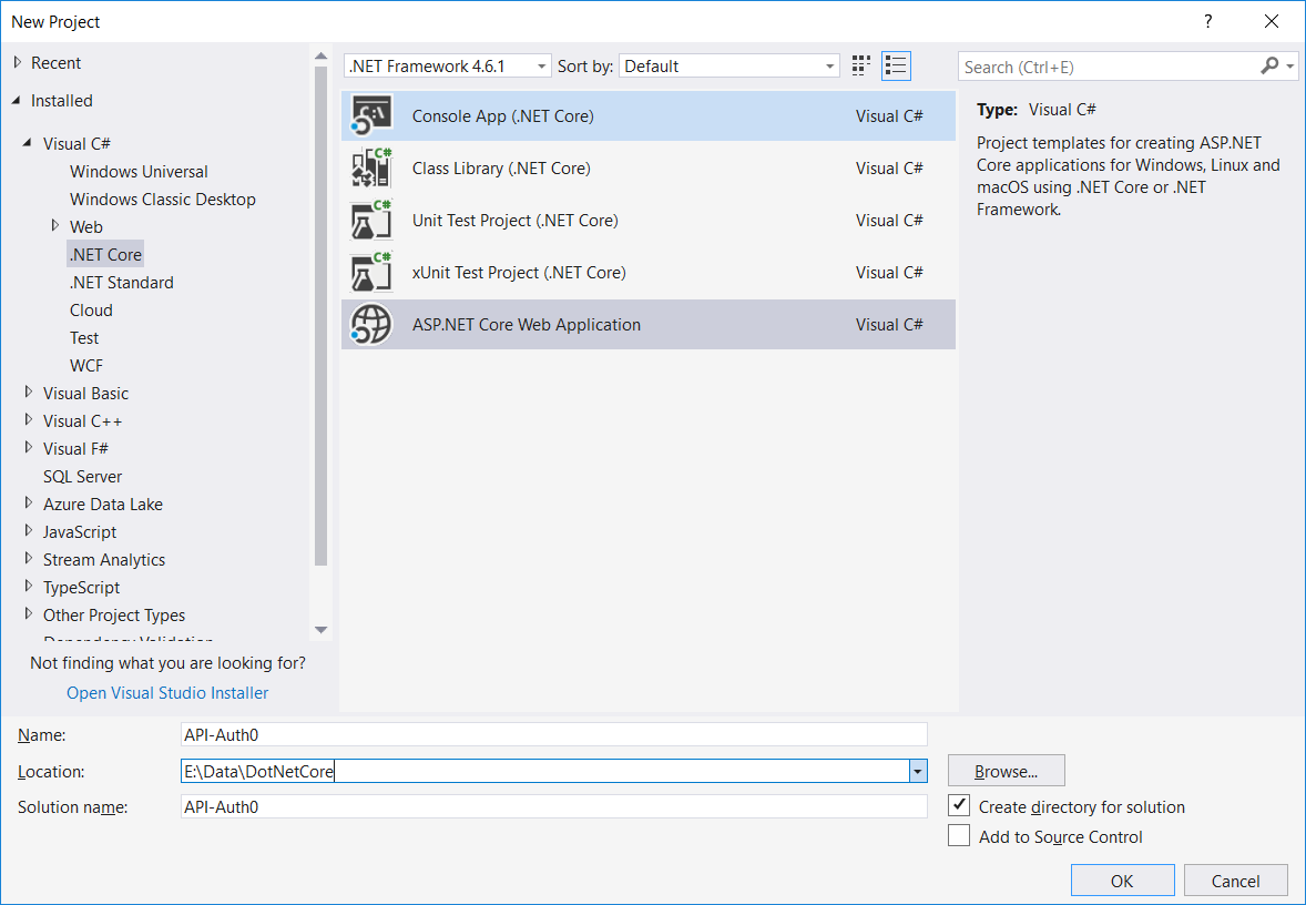Creating an ASP.NET Core Web App with Visual Studio