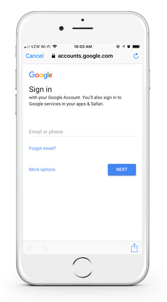 Google login on mobile app