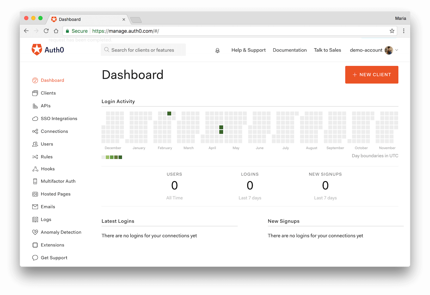 Auth0 Dashboard