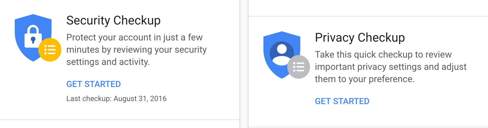 Google Privacy Checkup