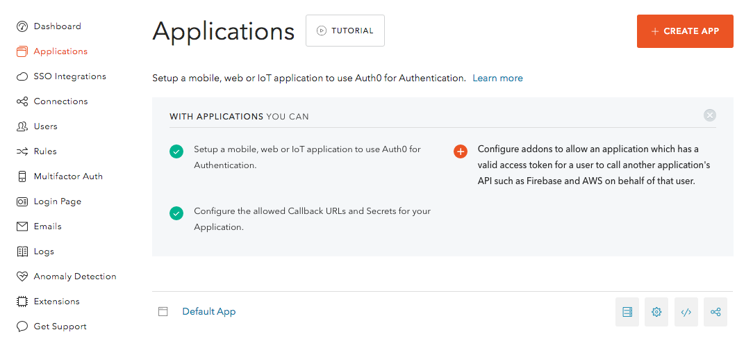 Creating Auth0 Applications