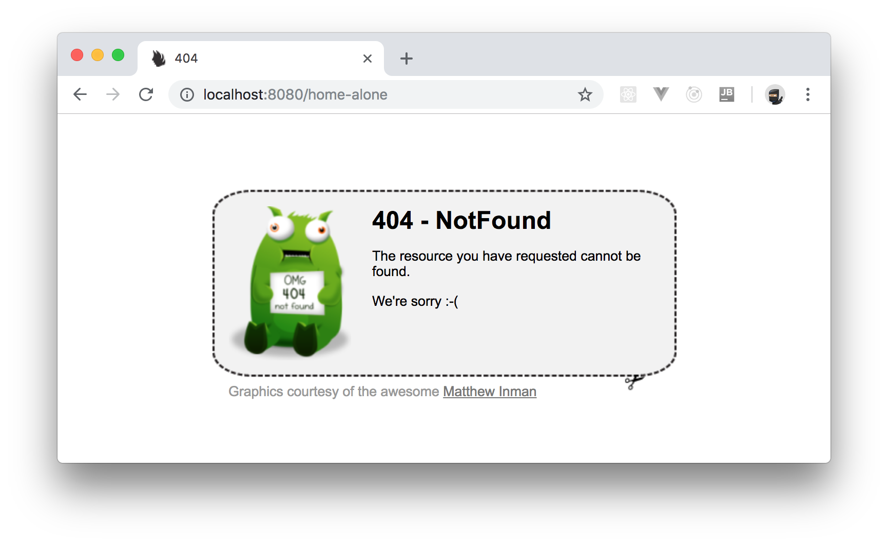 Default HTTP 404 Not Found response by Nancy