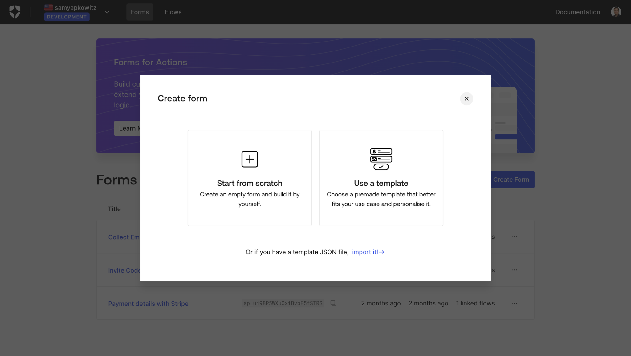 Importing Existing Flow with JSON