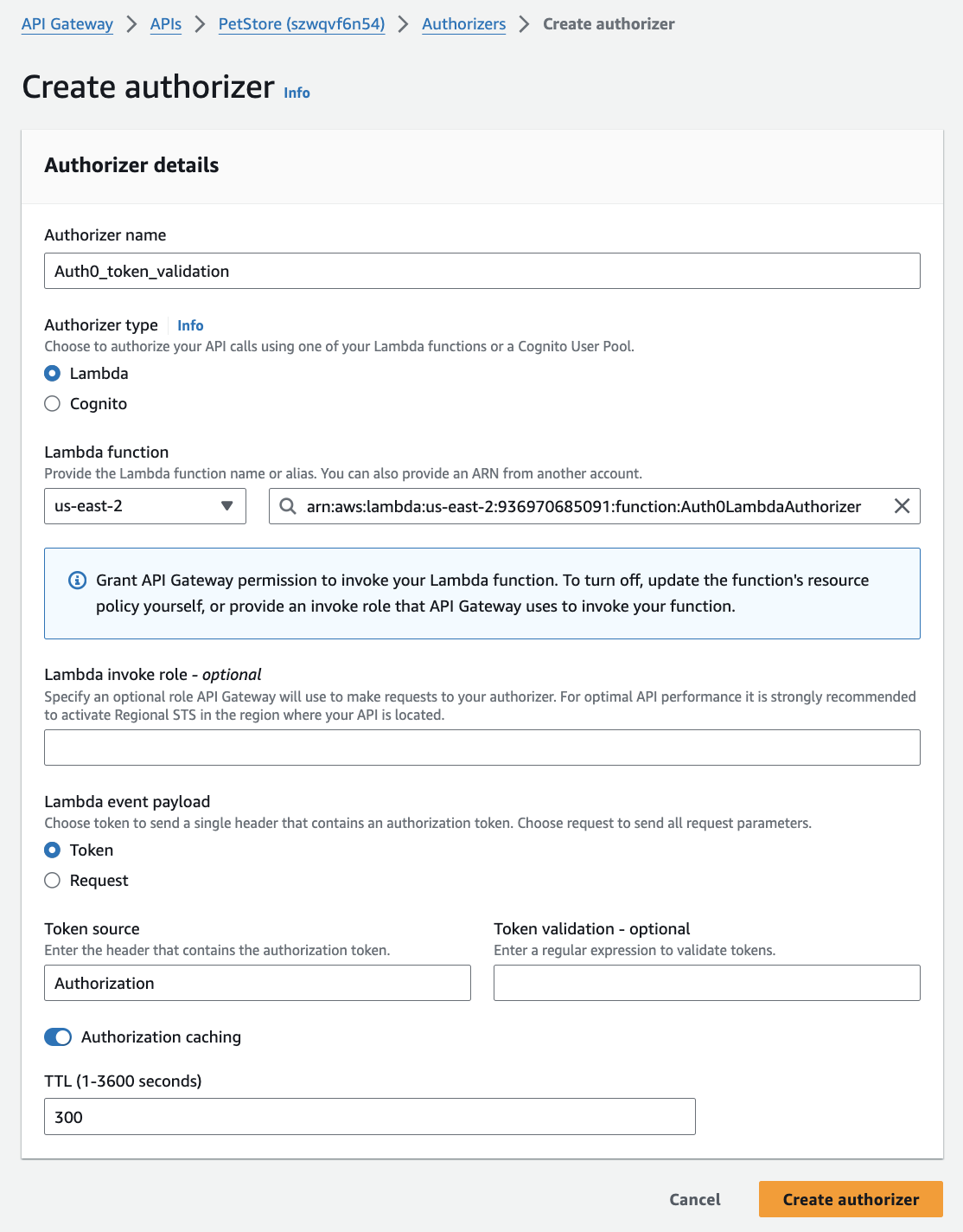 Create authorizer