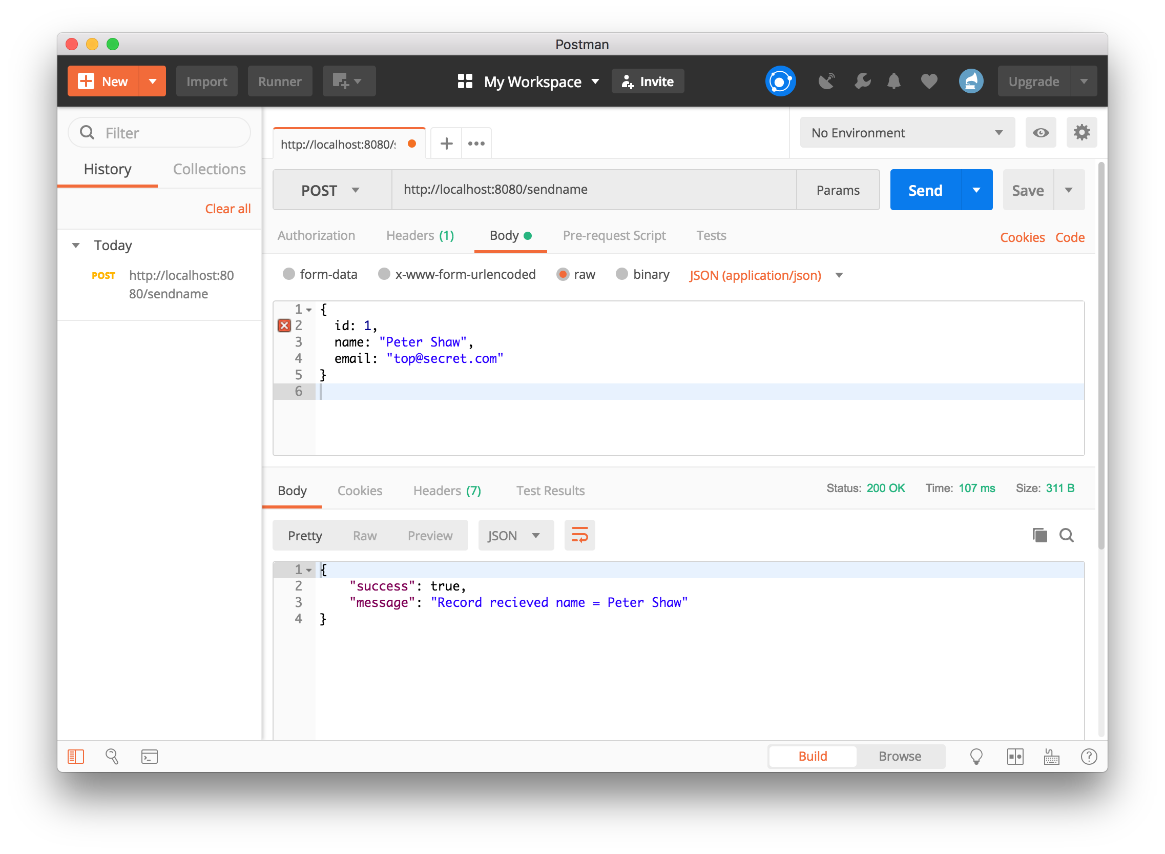 Using Postman to issue an HTTP POST request to Nancy