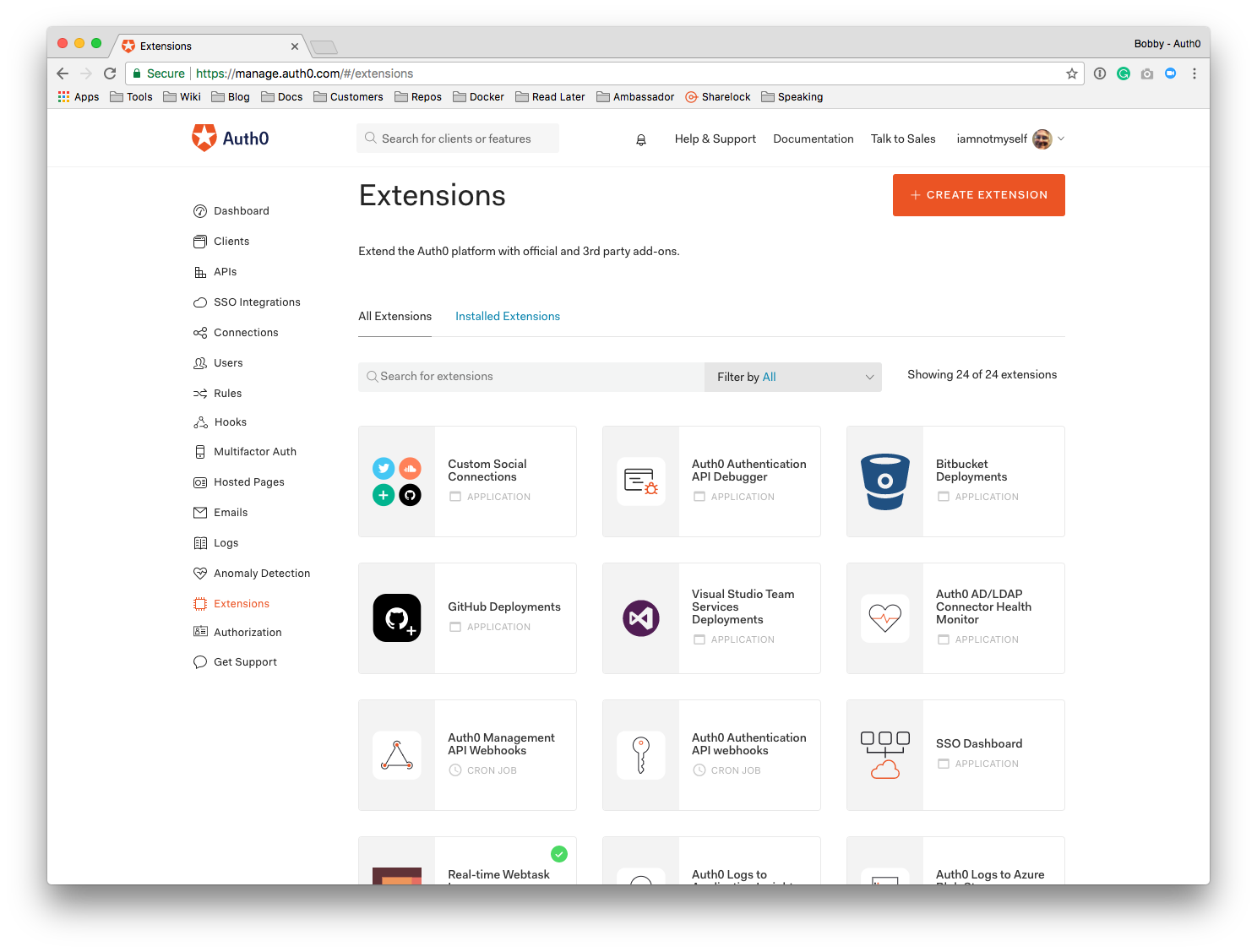 Extensions UI