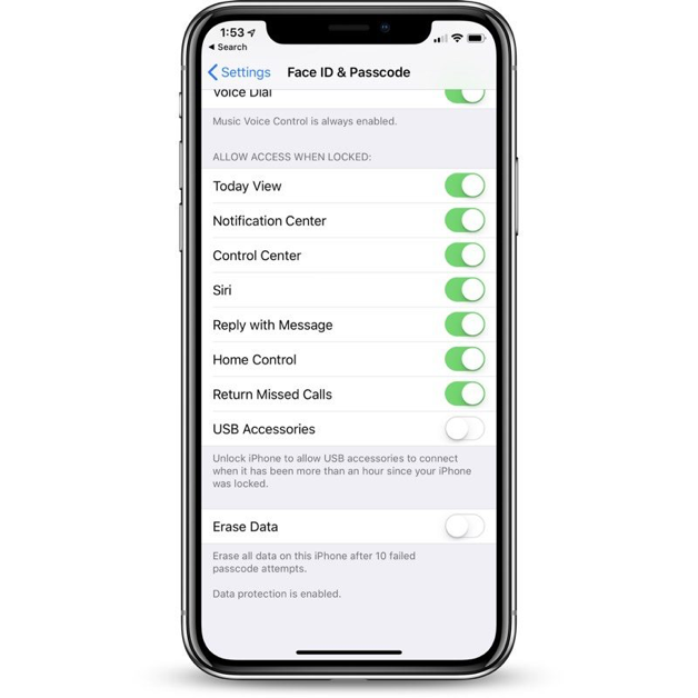 Turn USB Restricted Mode Off in iOS 12