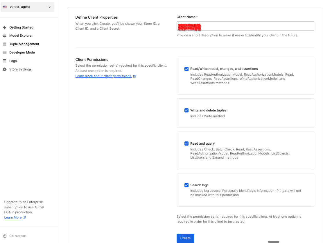 FGA Authorization Model Settings
