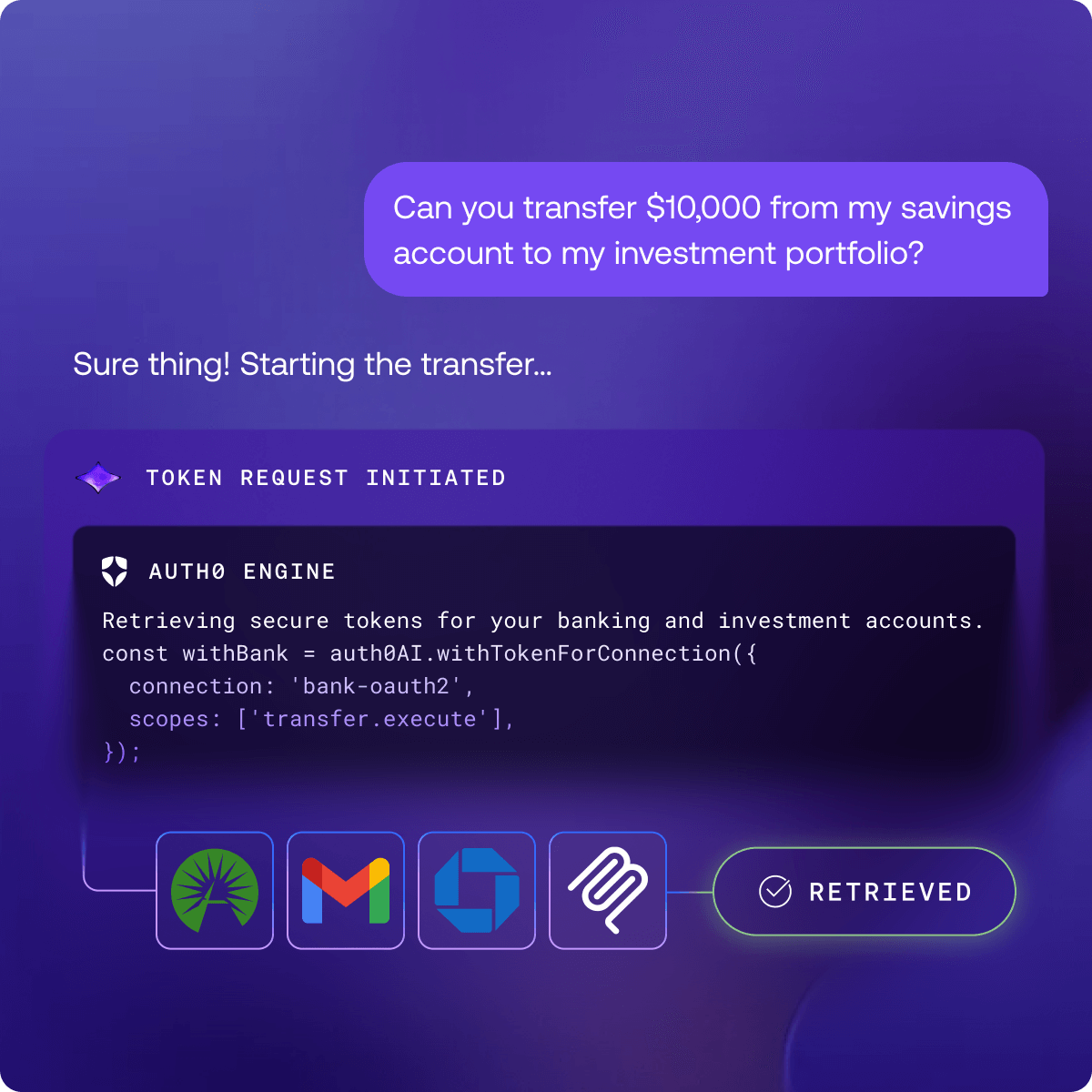 Auth0 for AI Agents - Token Vault request