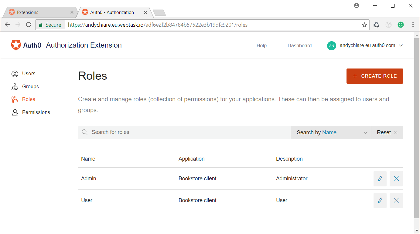 Configuring permissions and roles