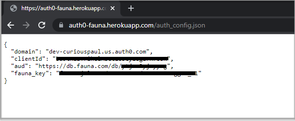 Testing the auth_config endpoint