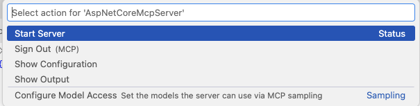 Start an MCP server in VSCode