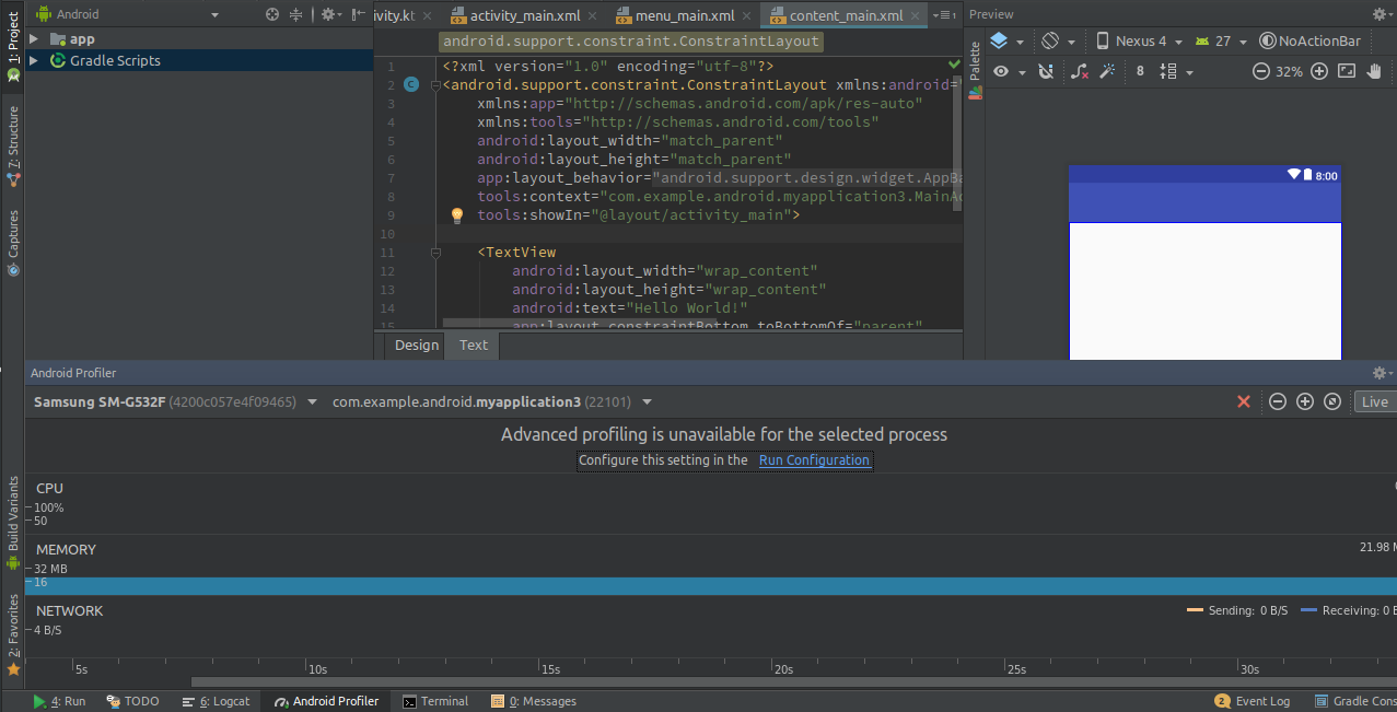 Android Studio provides us with the profiler to check the performance of our app.