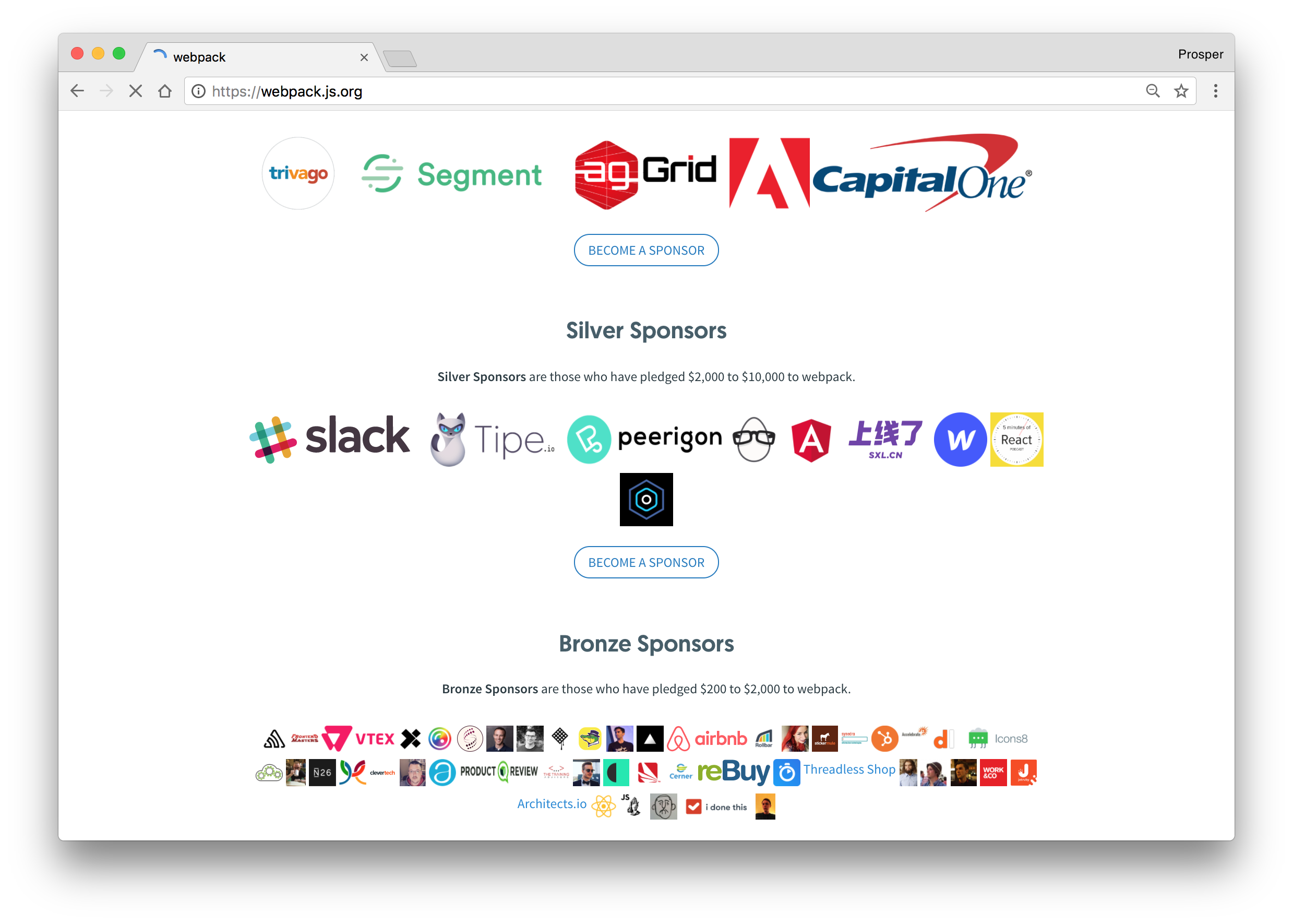 Webpack - Sponsors