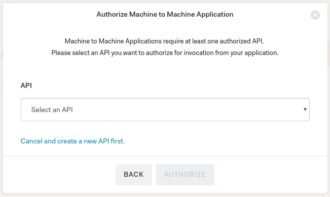 Select API in the Auth0 Dashboard