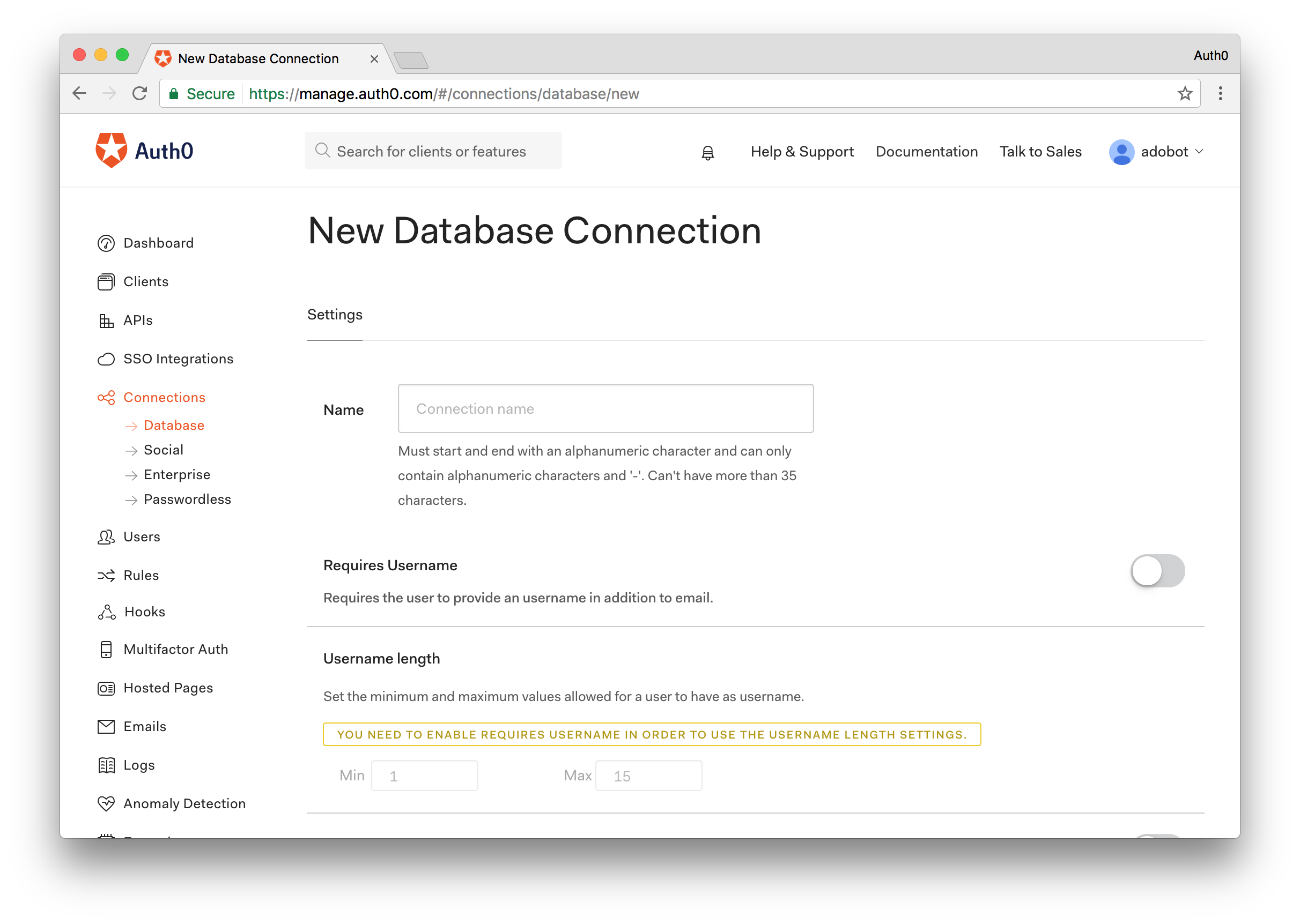 Create Database Connection