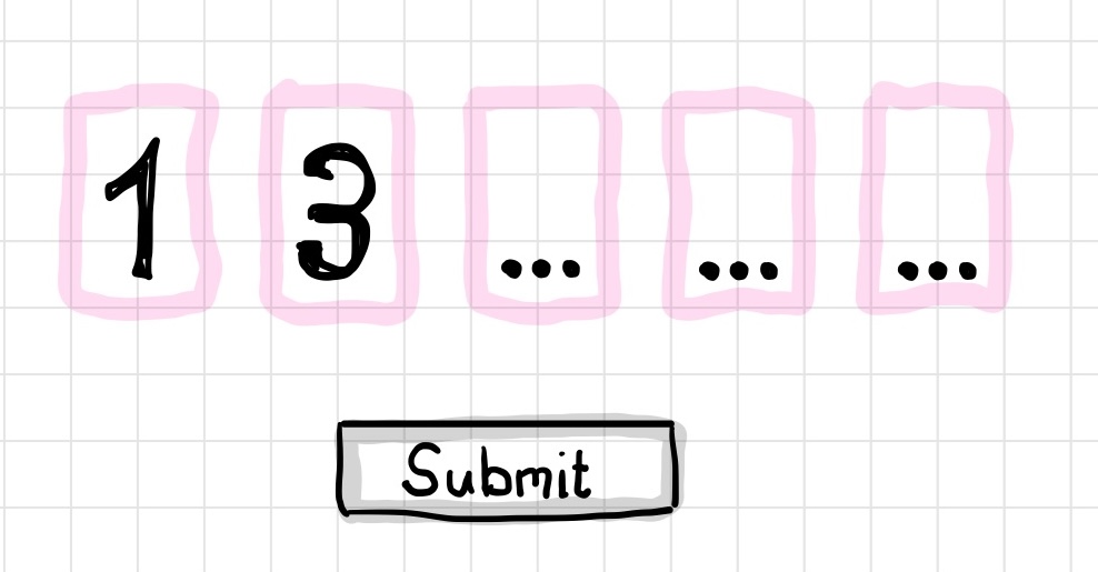 A 6-digit code input split into six separate boxes, breaking copy-paste functionality.