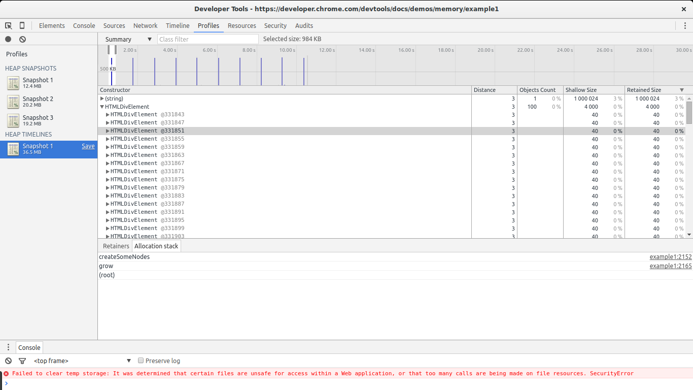 Selected element in heap allocation results