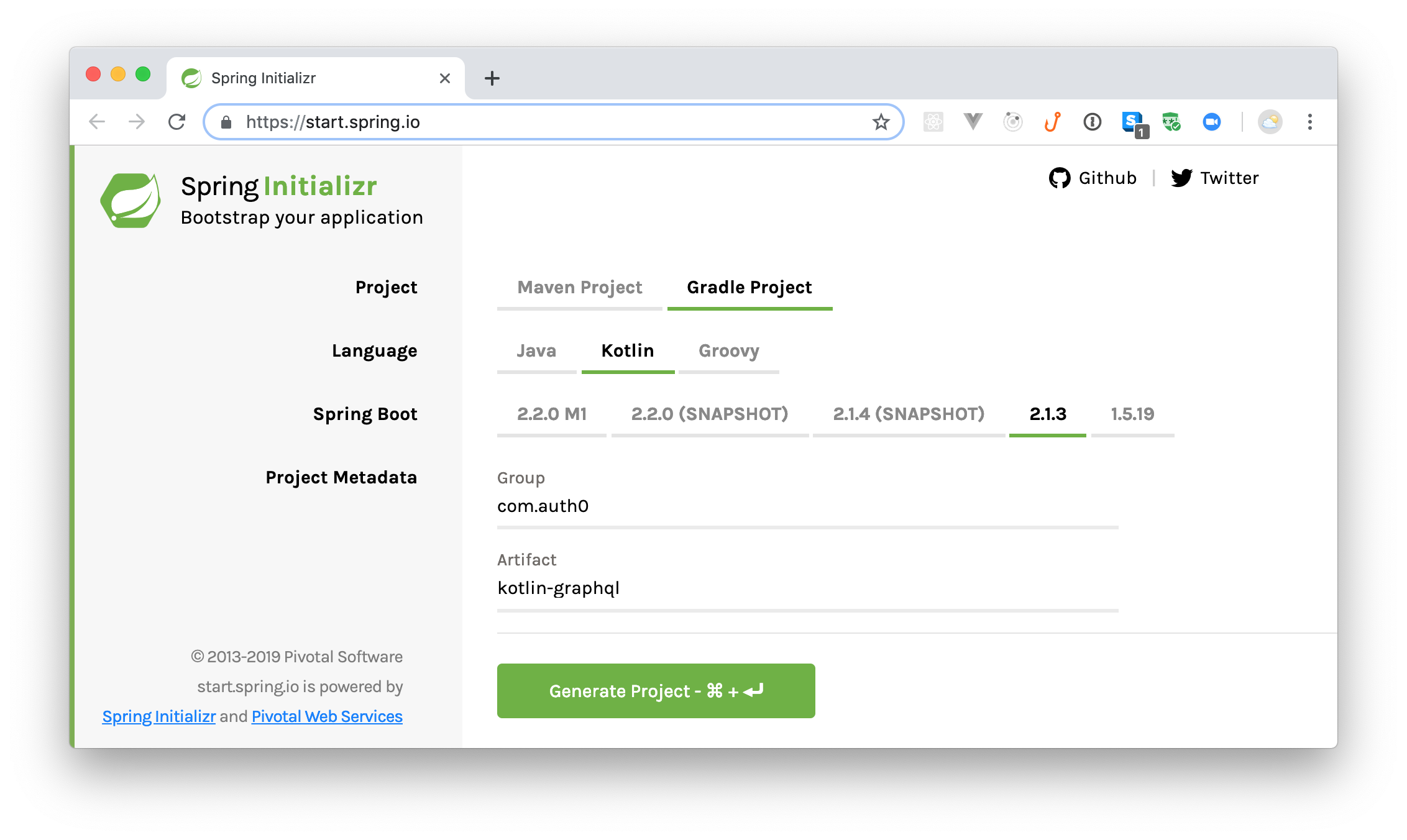 Scaffolding your Kotlin and Spring Boot application.