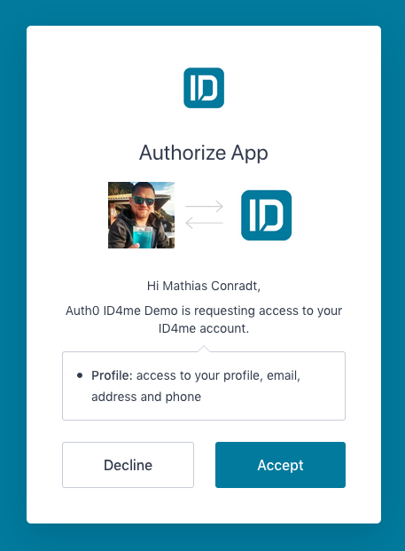 ID4me Auth0 consent