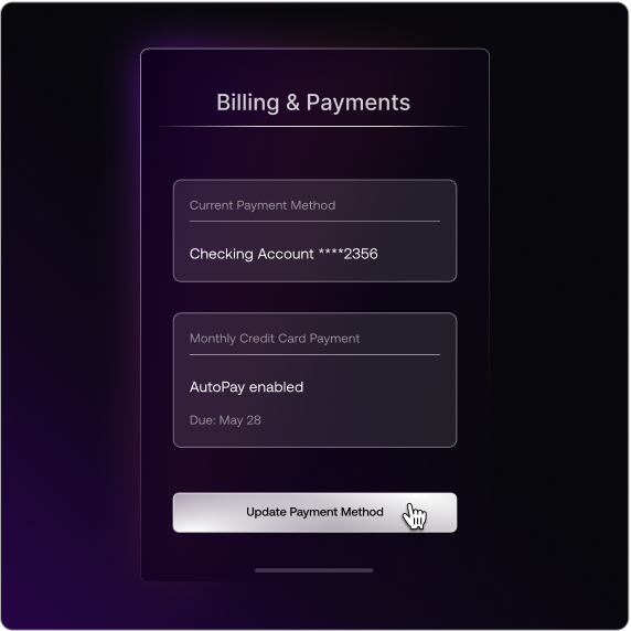 In-app authentication step-up challenge prompt requesting MFA before updating sensitive financial settings.