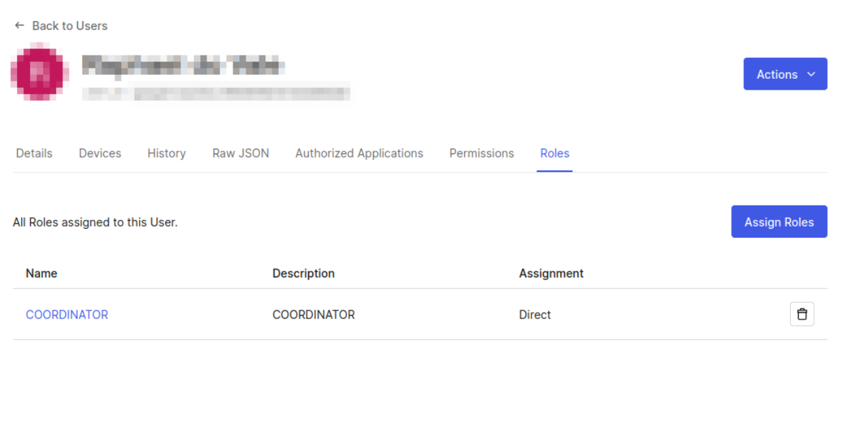 User with the COORDINATOR role